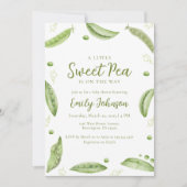 Sage Green Greenery Sweet Pea In Pod Baby shower Kaart (Voorkant)