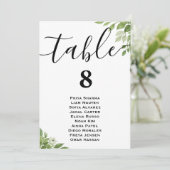 Sage Green Greenery Trouwtafel Zitting Grafiek Kaart (Staand voorkant)