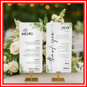 Sage Green Greenery Wedding Menu Bedankt Kaart
