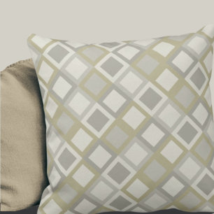 Sage Green & Grey Geometric Pattern Kussen