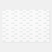 Sage Green Grey Hearts Modern Love Valentijnsdag Inpakpapier Vel (Voorkant 3)