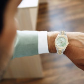 Sage Green Groom Classic | Personalized Wedding Horloge