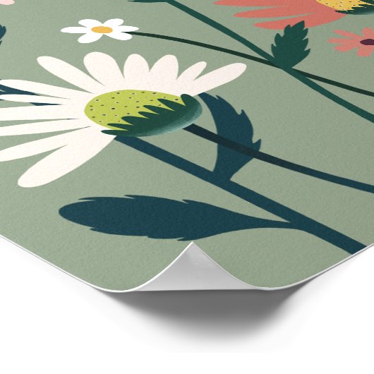 Sage Green Grote Baby in Bloom Douche Sign Poster (Hoek)