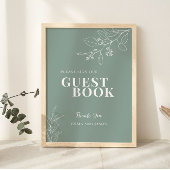 Sage Green Guest Book Wedding Sign Poster