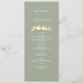 Sage Green Guest Name Wedding Menu (Voorkant)