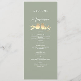 Sage Green Guest Name Wedding Menu