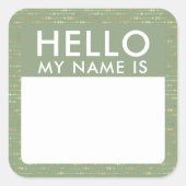 Sage Green Hallo mijn naam is Sticker (Voorkant)