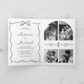 Sage Green Hand Drawn Bow QR Code Photo Wedding (Binnen)