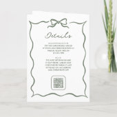 Sage Green Hand Drawn Bow QR Code Photo Wedding (Achterkant)