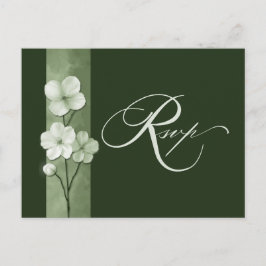 Sage Green Hand Drawn Floral Botanical RSVP Briefkaart