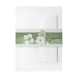 Sage Green Hand Drawn Floral Botanical Wedding Uitnodigingen Wikkel