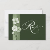 Sage Green Hand Drawn Floral QR Code RSVP Kaartje (Voorkant)