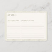 Sage Green Hand Drawn Floral Recipe Request Card Informatiekaartje (Achterkant)