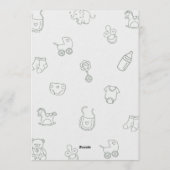 Sage Green Hand Drawn Gender Neutral Baby Shower Kaart (Achterkant)