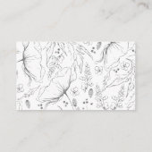 Sage Green Hand Drawn Wildflower WeddenDetails Informatiekaartje (Achterkant)