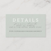 Sage Green Hand Drawn Wildflower WeddenDetails Informatiekaartje (Voorkant)