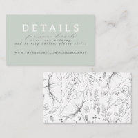 Sage Green Hand Drawn Wildflower WeddenDetails