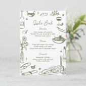 Sage Green Hand Getrokken Whimsical Wedding Menu (Staand voorkant)
