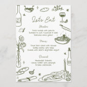 Sage Green Hand Getrokken Whimsical Wedding Menu (Voorkant)