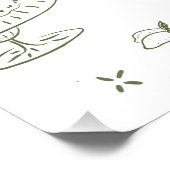 Sage Green Hand Getrokken Whimsical Wedding Perfect Poster (Hoek)