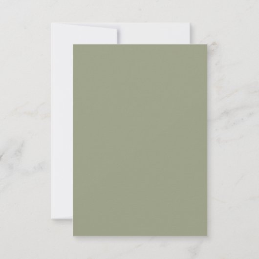 Sage Green Handgeschreven Script Eenvoudige QR-cod RSVP Kaartje (Achterkant)