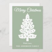 Sage Green handgeschreven script kerstboom Feestdagenkaart (Voorkant / Achterkant)