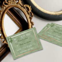 Sage Green Harlequin Wedding RSVP—Reactie invoegen