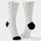 Sage Green Heart Pattern Socks Sokken (Gebogen)