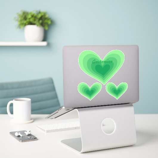 Sage Green Heart Thunder_Cove Sticker (Laptop op bureau)