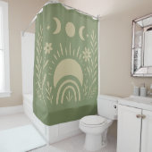 Sage Green Hemelse Douchegordijn (In situ)