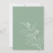 Sage Green Herfst Bruidsdouche Uitnodiging (Achterkant)