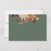 Sage Green Herfst Copper Floral Wedding RSVP Kaart (Achterkant)
