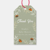 Sage Green Herfst Ladybug Greenery Baby shower Cadeaulabel (Voorkant)