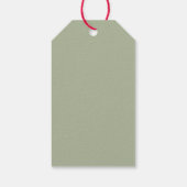 Sage Green Herfst Ladybug Greenery Baby shower Cadeaulabel (Achterkant)