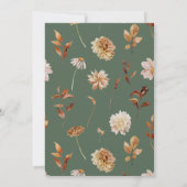 Sage Green Herfst Terracotta Monogram Wreath Weddi Kaart (Achterkant)