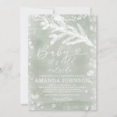 Sage Green Het is Koud Buiten Kerst Baby shower Kaart (Voorkant)