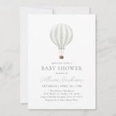 Sage Green Hete Luchtballon Baby shower Kaart (Voorkant)