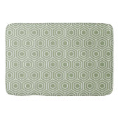 Sage Green Hexagon Honingraat Geometrisch Patroon Badmat (Voorkant)