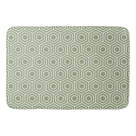 Sage Green Hexagon Honingraat Geometrisch Patroon Badmat