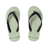 Sage Green Hexagon Honingraat Patroon Naam Kinder Teenslippers (Voetbed)
