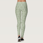 Sage Green Hexagon Honingraat Patroon Naam Leggings (Achterkant)