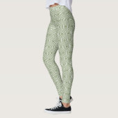 Sage Green Hexagon Honingraat Patroon Naam Leggings (Links)