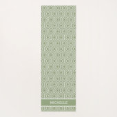 Sage Green Hexagon Honingraat Patroon Naam Yogamat (Achterkant)