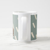 Sage Green Hexagon Modern MOM Gift Grote Koffiekop (Achterkant)