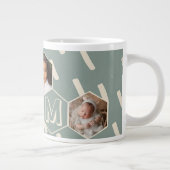 Sage Green Hexagon Modern MOM Gift Grote Koffiekop (Rechts)
