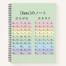 Sage Green Hiragana en Katakana Japanse 名前ノート Notitieboek