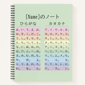 Sage Green Hiragana en Katakana Japanse 名前ノート Notitieboek
