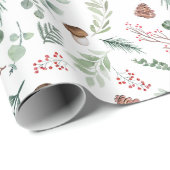 Sage Green Holiday Pattern  Cadeaupapier (Rol Hoek)