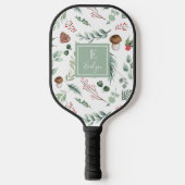 Sage Green Holiday Personalized Pickleball Paddle (Voorkant)