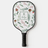 Sage Green Holiday Personalized Pickleball Paddle (Voorkant)